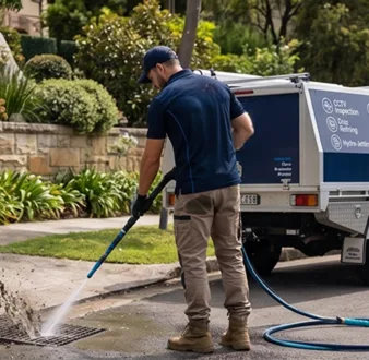 Cutting tree roots out of a Stanmore drain